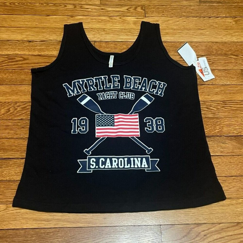 Myrtle Beach Yacht Club South Carolina Black Tank Top Men's Size Small NWT $22